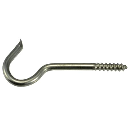 #2 X 5/64 X 1-1/4 18-8 Stainless Steel Screw Hooks 15PK